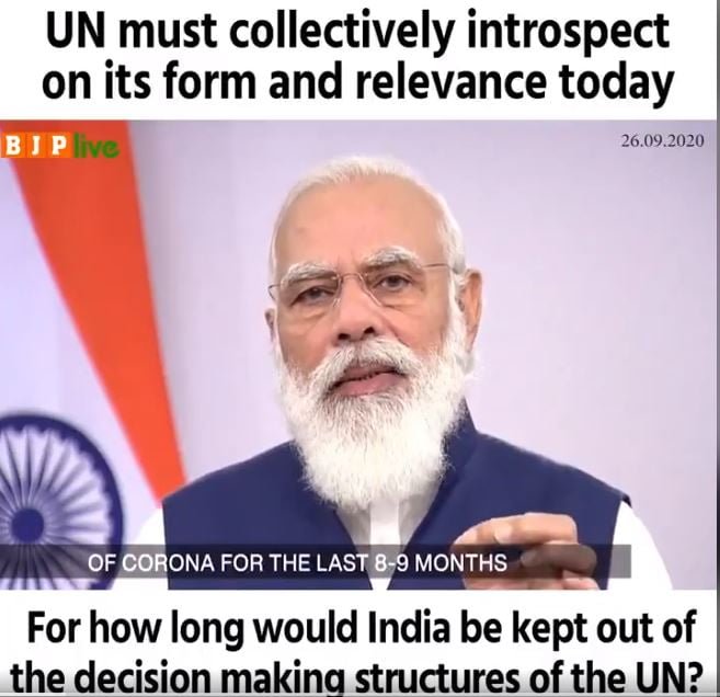 Prime Minister Narendra Modi addressed the annual UN General Assembly.