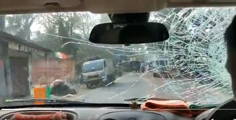 BJP President J P Nadda’s convoy blocked and attacked on its way to Diamond Harbour in Bengal. - Dharmapuri Arvind