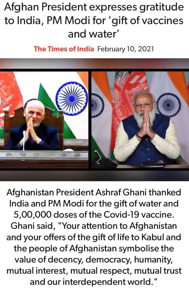 Afghan President expresses gratitude to India - Dharmapuri Arvind