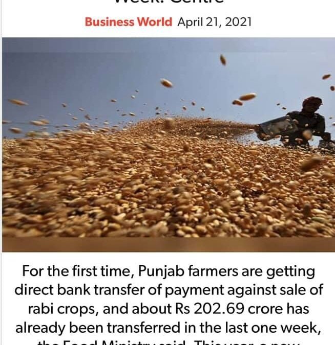 For The First Time Punjab Farmers Received Rs 202 Cr MSP Payment Via DBT In Last One Week