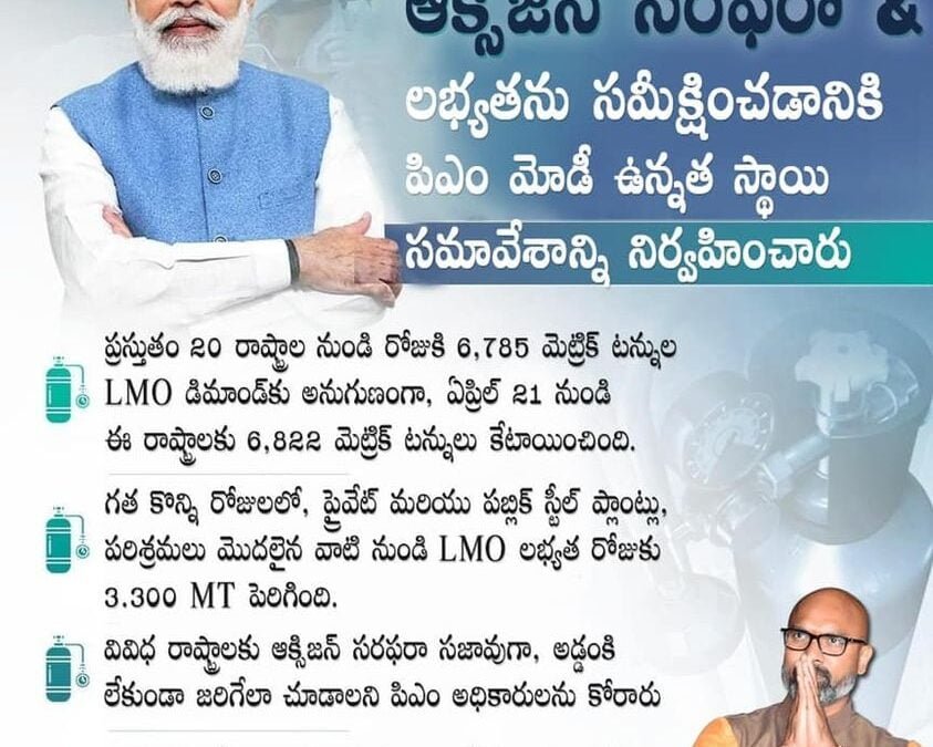 PM Modi Holds A High Level Meeting To Review Oxygen Supply & Availability