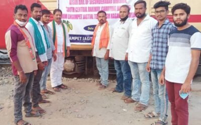BJP Karyakartas Celebrated The Arrival Of Kisan Rail In Jagtial