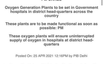I Thank PM Shri Narendra Modi Ji For Allocating Funds To Install 551 PSA Oxygen Generation Plants: Says Dharmapuri Arvind