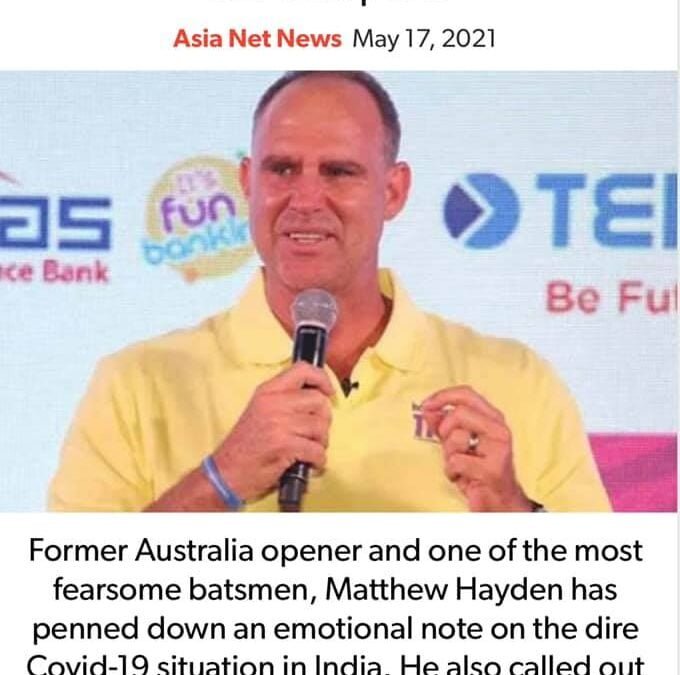 Matthew Hayden Writes An Emotional Note For India