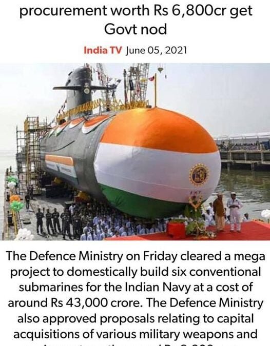 Mega Defence Boost! Rs 43,000cr Submarine Project, Weapon Procurement Worth Rs 6,800cr Get Govt Nod