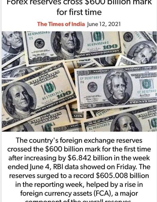 Forex Reserves Cross $600 Billion Mark For First Time