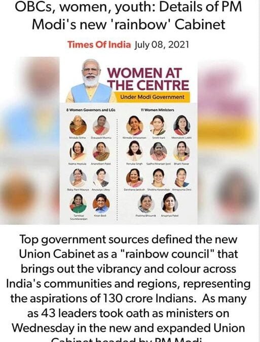 OBCs, Women, Youth: Details Of PM Modi’s New ‘Rainbow’ Cabinet