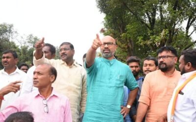 MP Dharmapuri Arvind Inspects Check Dam in Pachala Nadikuda Village, Velpur Mandal