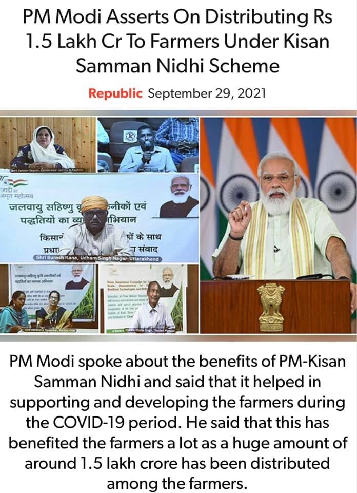 PM Modi Asserts On Distributing Rs 1.5 Lakh Cr To Farmers Under Kisan Samman Nidhi Scheme - Dharmapuri Arvind