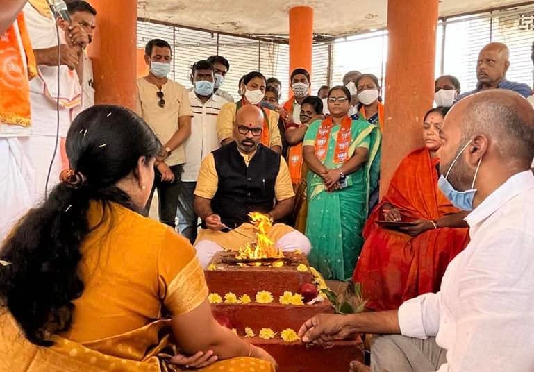 dharmapuri arvind at maha mrityunjaya homam