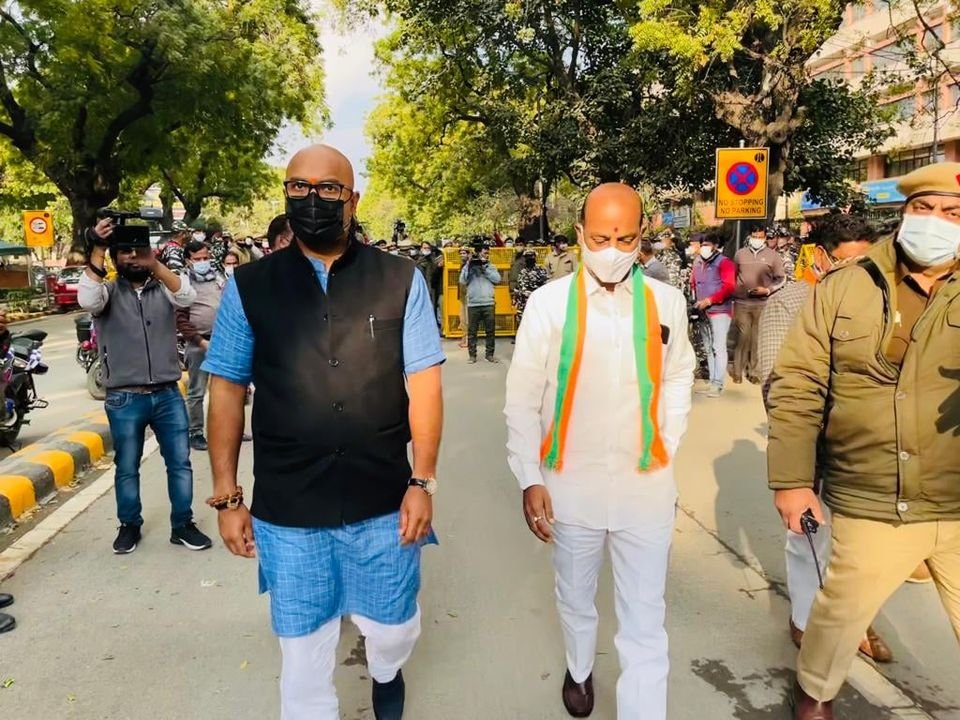 Protest March from Ambedkar statue in Telangana Bhavan to Parliament of India against KCR’s comments