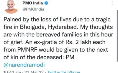 PM Express Pain At Loss Of Lives In Fire Accident In Bhoiguda