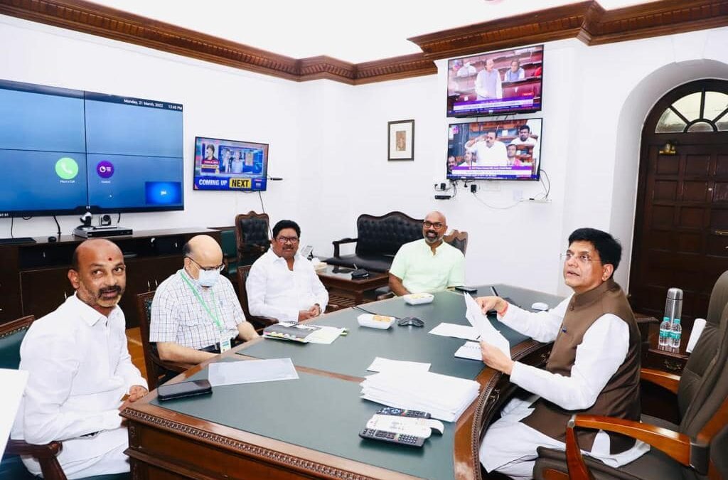 Met Shri Piyush Goyal Ji In The Parliament Along With MP Shri Bandi Sanjay