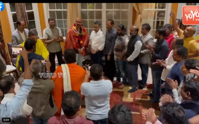 అమెరికాలో వేద పండితుల ఆశీర్వాదం !