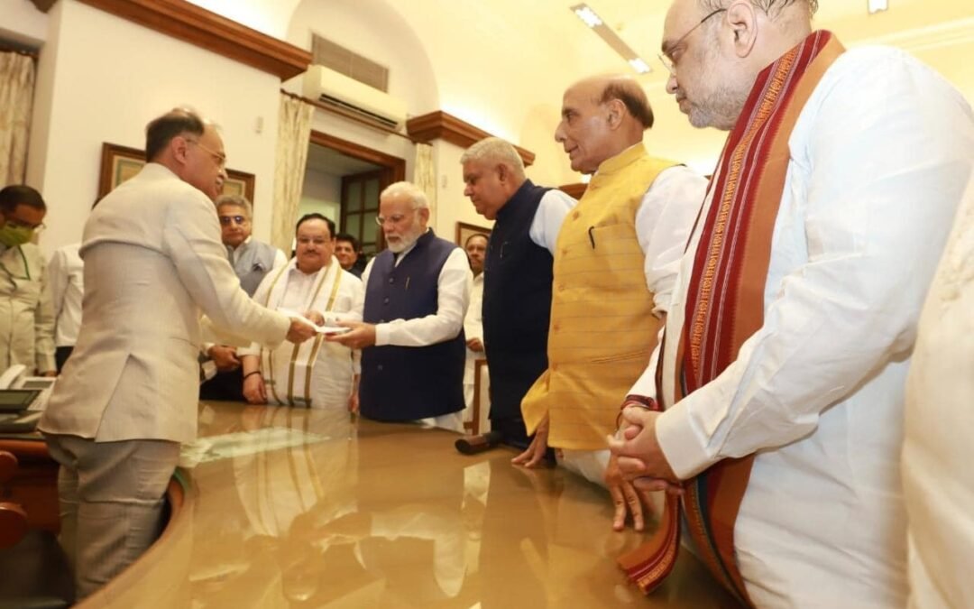 Shri Jagdeep Dhankhar files nomination in the presence of PM Narendra Modi