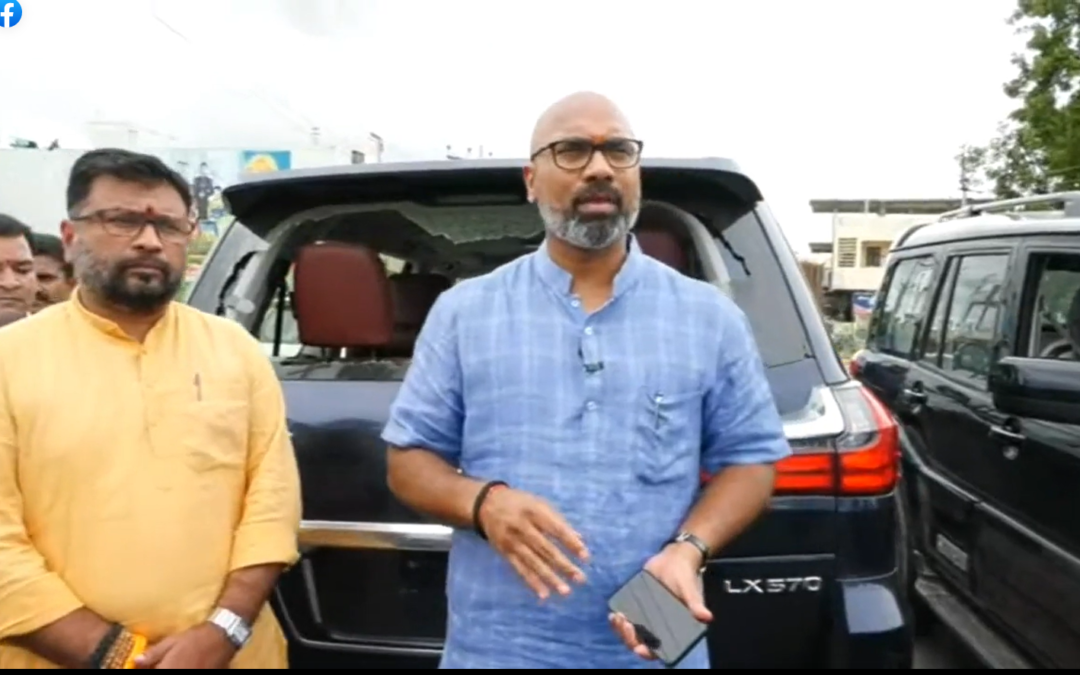 TRS goons attacked Nizamabad MP Arvind Dharmapuri’s convoy