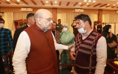 HM Sri Amit Shah visited the families of Jammu Kashmir police personnel