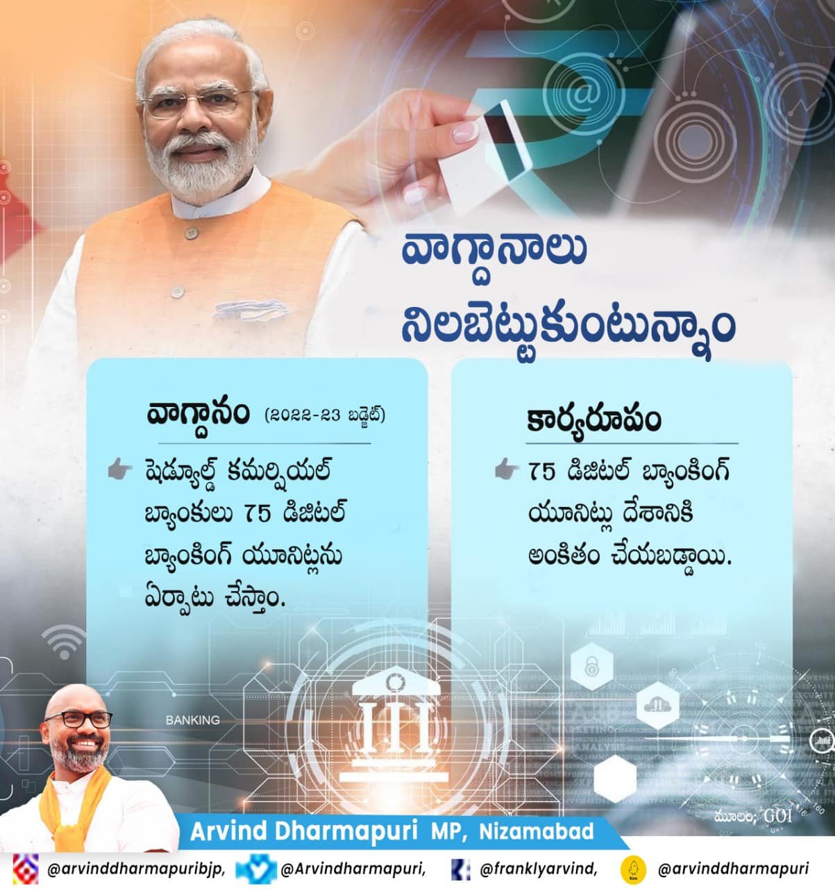 75 Digital Banking Units dedicated to the nation.