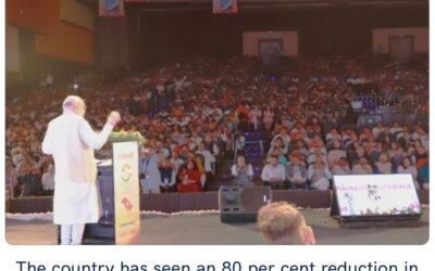 తీవ్రవాదం కారణంగా జరిగే హింస 80% కి తగ్గింది