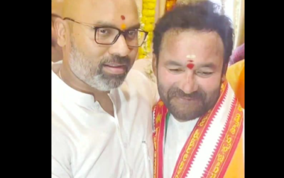 MP Arvind Meets & Congratulateds Shri Kishan Reddy ji On The Eve Of Taking Charge As The New Telangana BJP State President