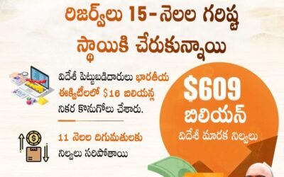 India Forex Hits 15-Month High Of USD 609 Billion