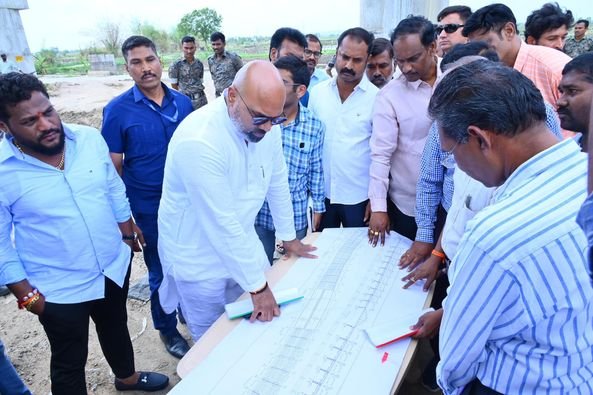 Inspected The Construction Works of Madhav Nagar and Adivi Mamidi Pally ROBs in the Parliament Segment