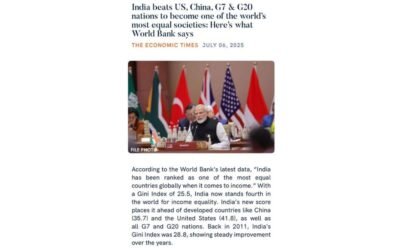 India Now 4th Most Equal Nation — A Testament to Inclusive Growth